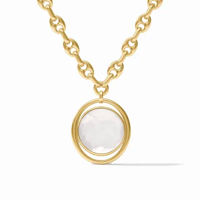 JULIE VOS LAGUNA STATEMENT NECKLACE-IRIDESCENT CLEAR CRYSTAL-OS - GOLD