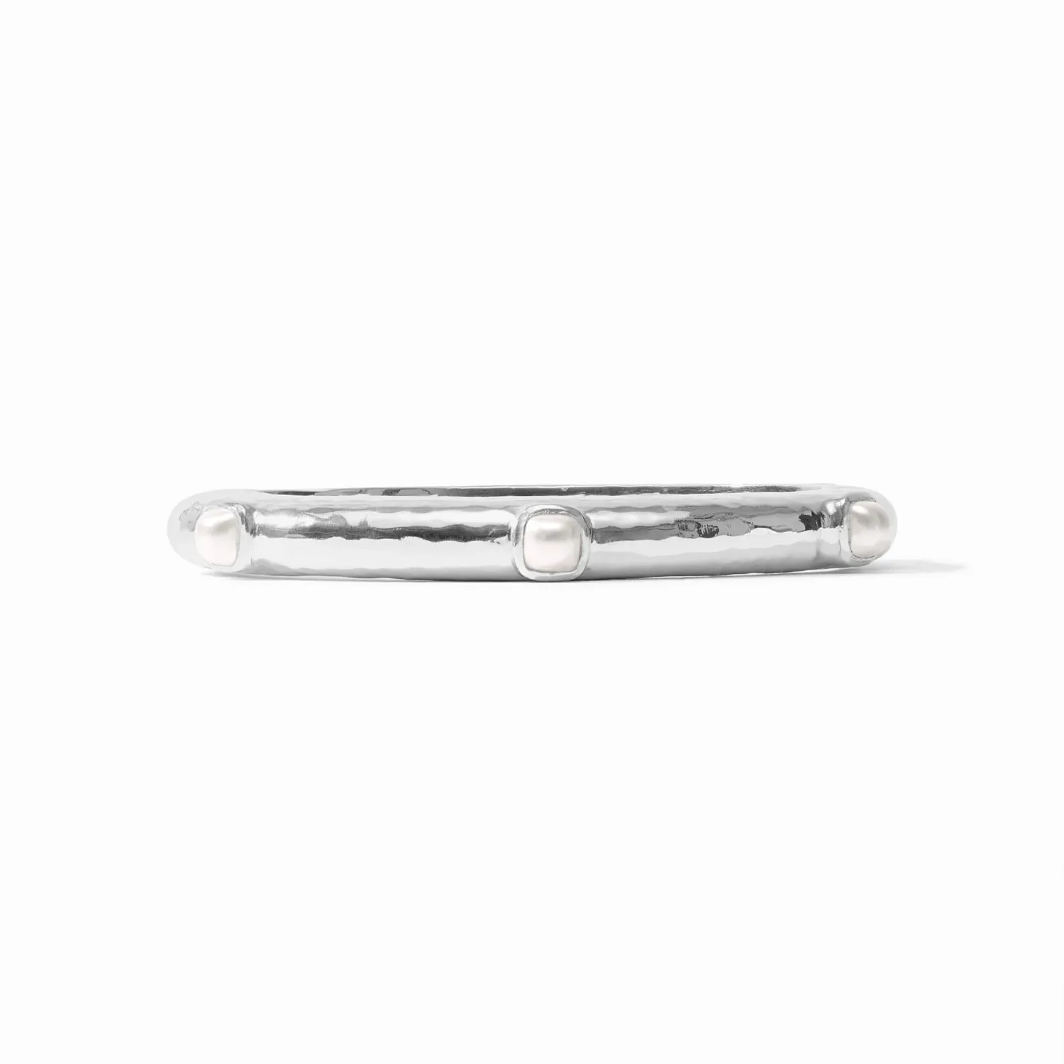 JULIE VOS CATALINA HINGE BANGLE-PEARL-OS - SILVER