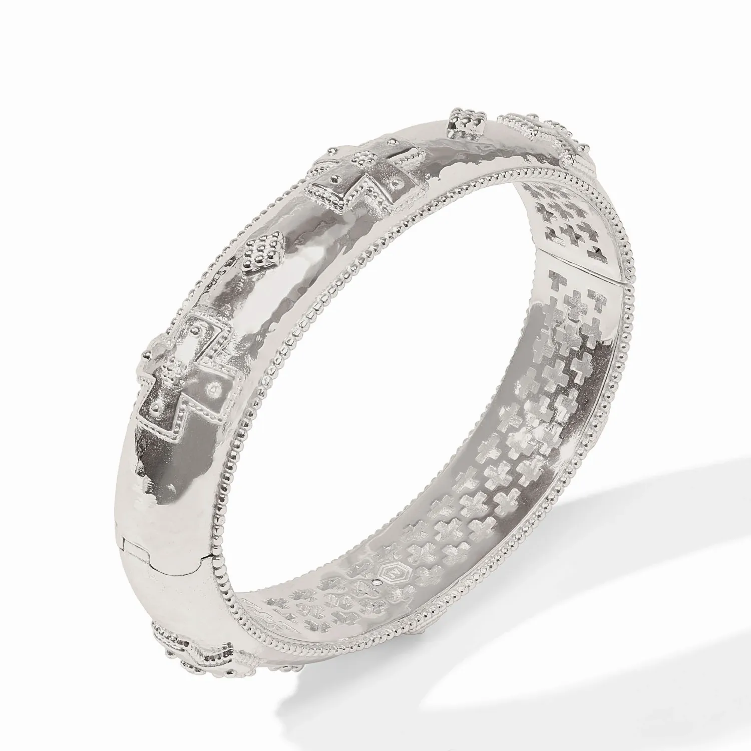 JULIE VOS CANTERBURY HINGE BANGLE-SILVER-OS - SILVER