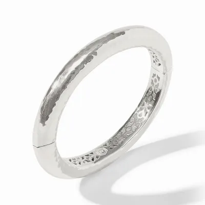 JULIE VOS CATALINA HINGE BANGLE-CUBIC ZIRCONIA-OS - SILVER