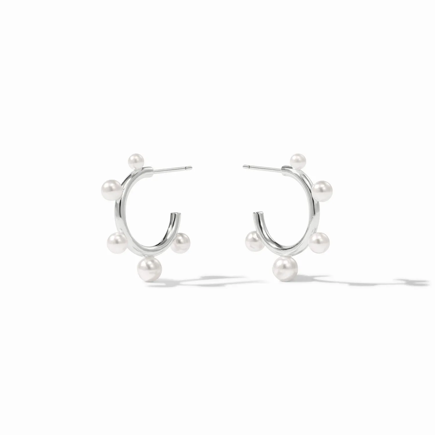 JULIE VOS HYDRA STONE HOOP-PEARL-L - SILVER