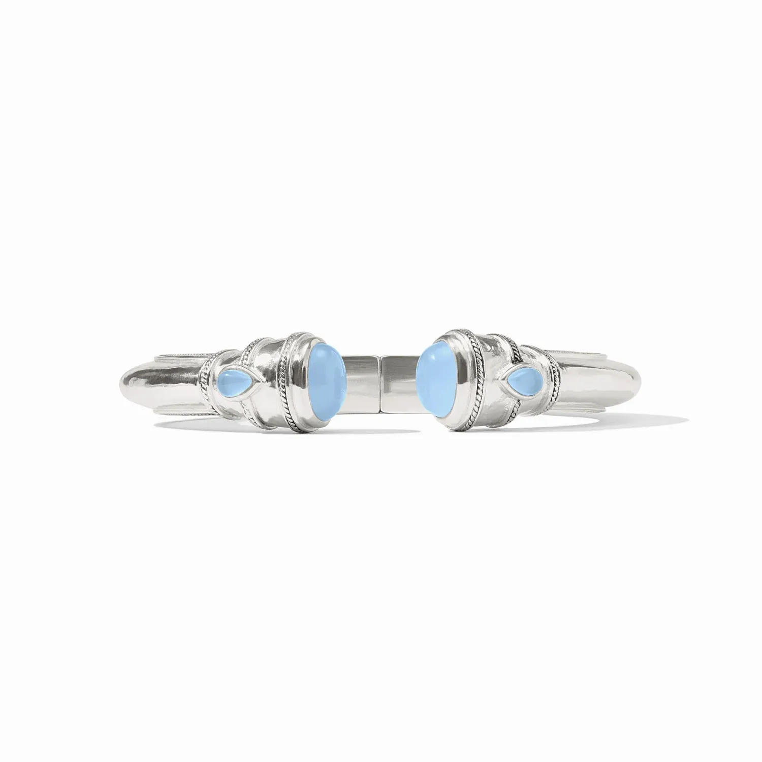 JULIE VOS CANNES DEMI CUFF-IRIDESCENT CHALCEDONY BLUE-OS - SILVER