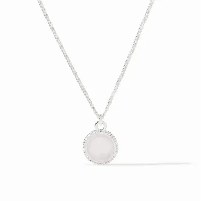 JULIE VOS FLEUR-DE-LIS SOLITAIRE NECKLACE-CUBIC ZIRCONIA-OS - SILVER
