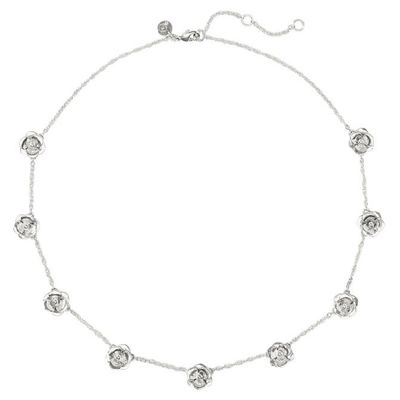 JULIE VOS BLOOM DELICATE STATION NECKLACE-SILVER-OS - SILVER