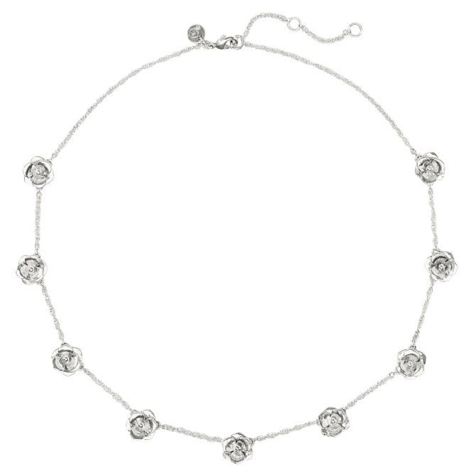 JULIE VOS BLOOM DELICATE STATION NECKLACE-SILVER-OS - SILVER