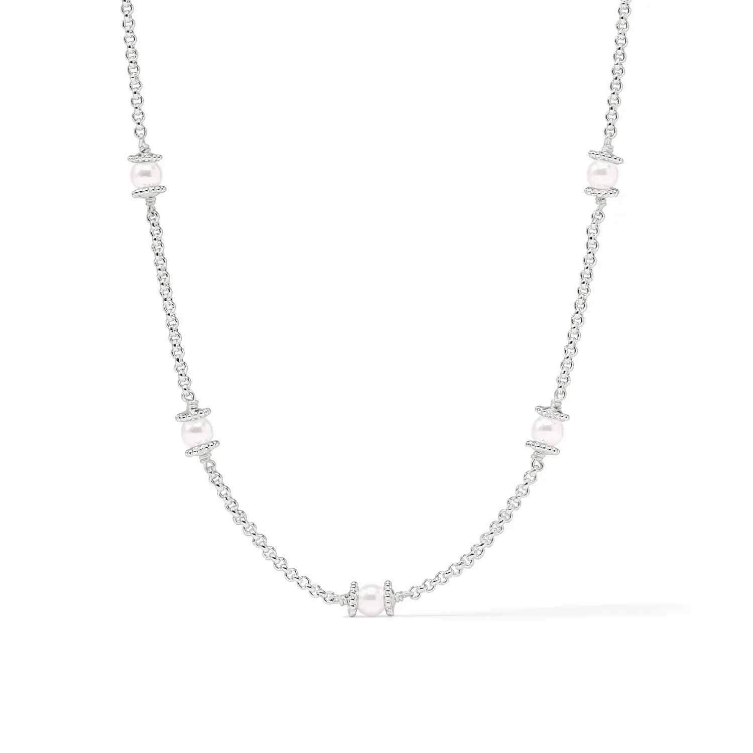 JULIE VOS HYDRA DELICATE STATION NECKLACE-PEARL-OS - SIVLER