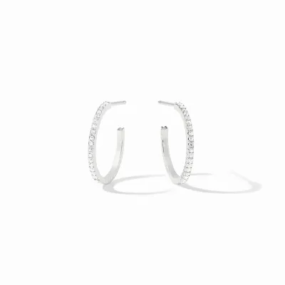 JULIE VOS WINDSOR HOOP-CUBIC ZIRCONIA-S - SIVLER