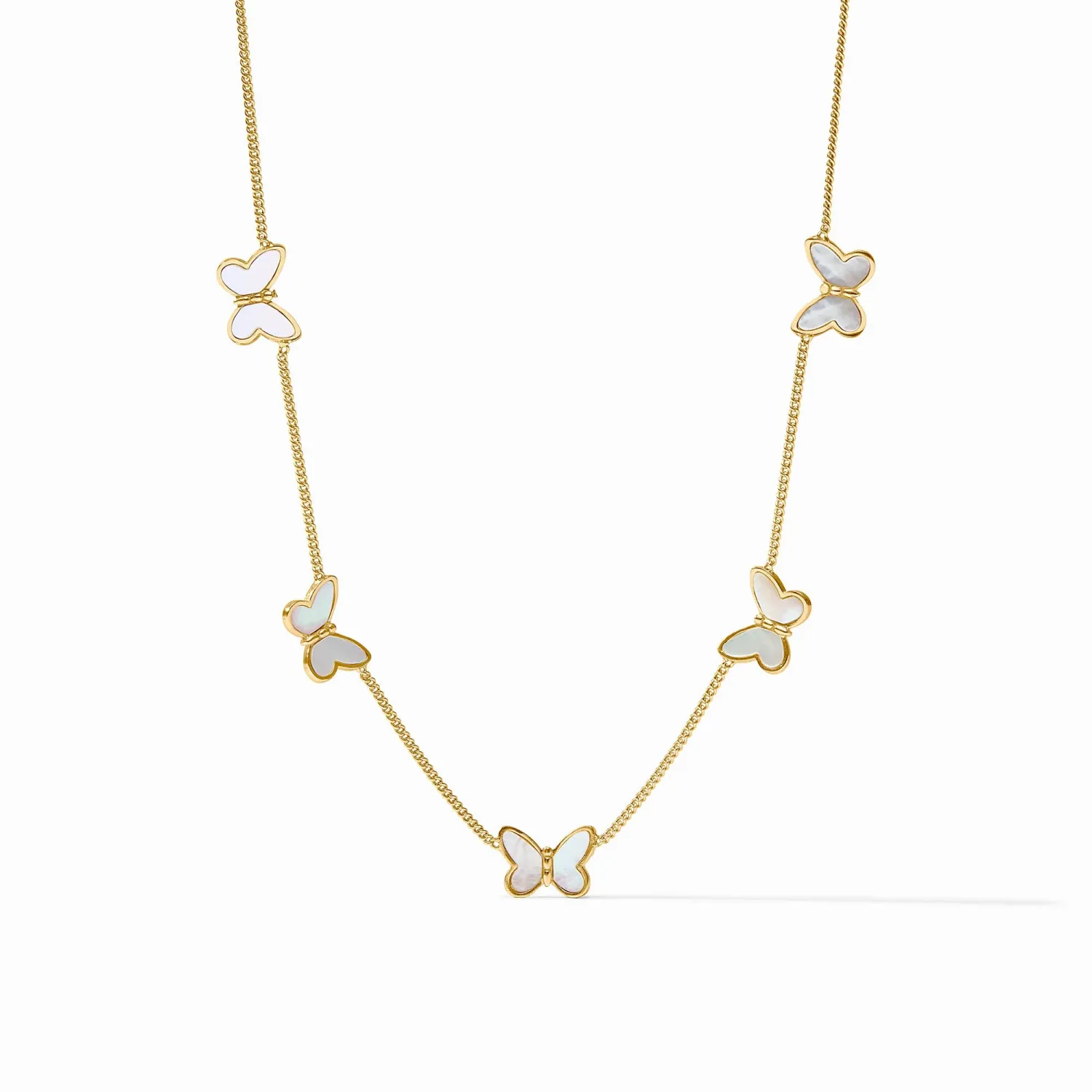 PAPILLON DELICATE STATION NECKLACE - MOTHER OF PEARL - OS - GOLD