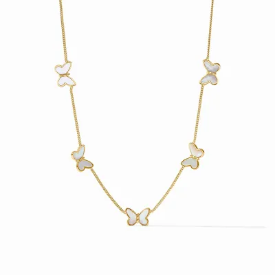 PAPILLON DELICATE STATION NECKLACE - MOTHER OF PEARL - OS - GOLD