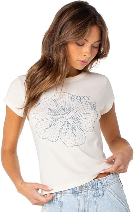 ROXY STITCHED BLOOM BABY TEE-CREAM