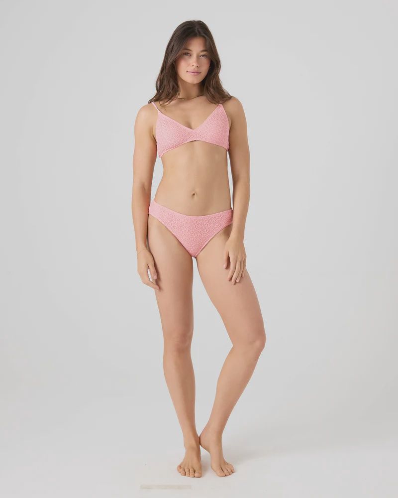 ROXY CROCHET HIPSTER FULL BOTTOM-PETAL PINK