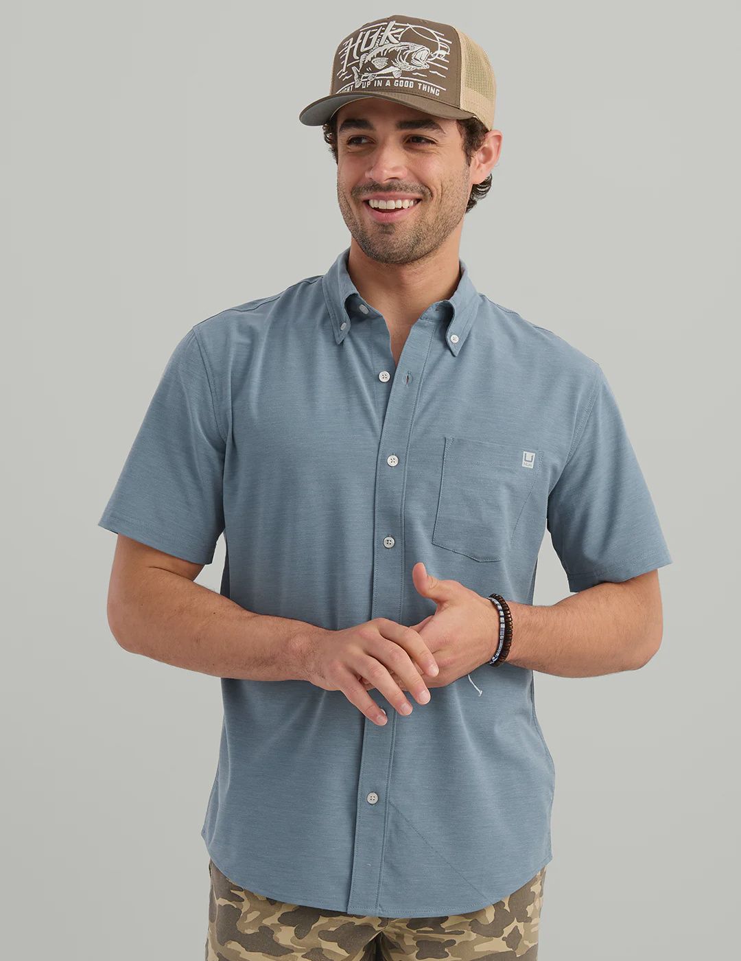 HUK KONA SOLID SS - STORMY BLUE
