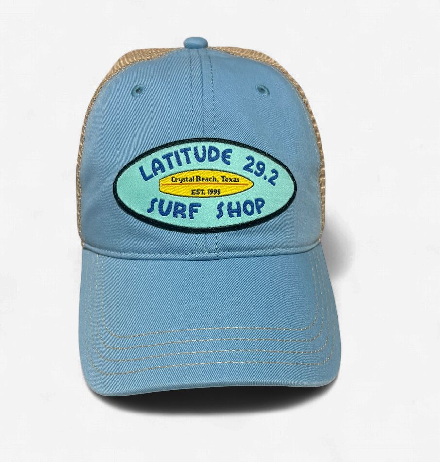 RICHARDSON 111  LATITUDE OG LOGO CAP COLUMBIA BLUE AND KHAKI UNSTRUCTURED