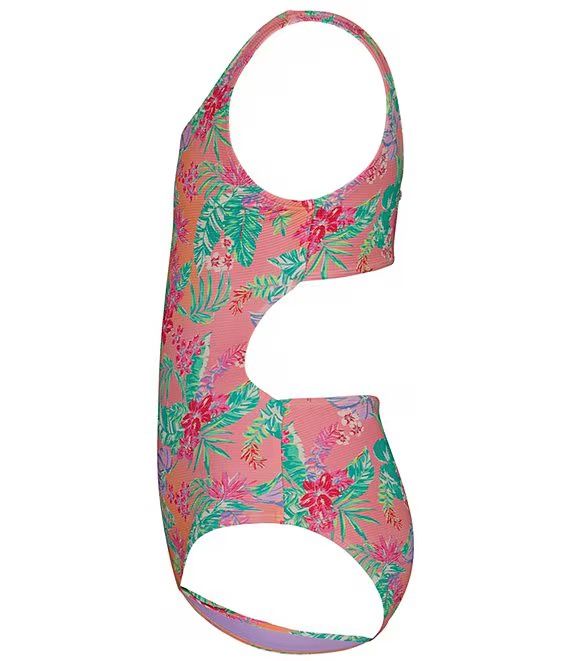 ROXY GIRLS COASTAL BREEZE ONE PIECE-PEACH PINK