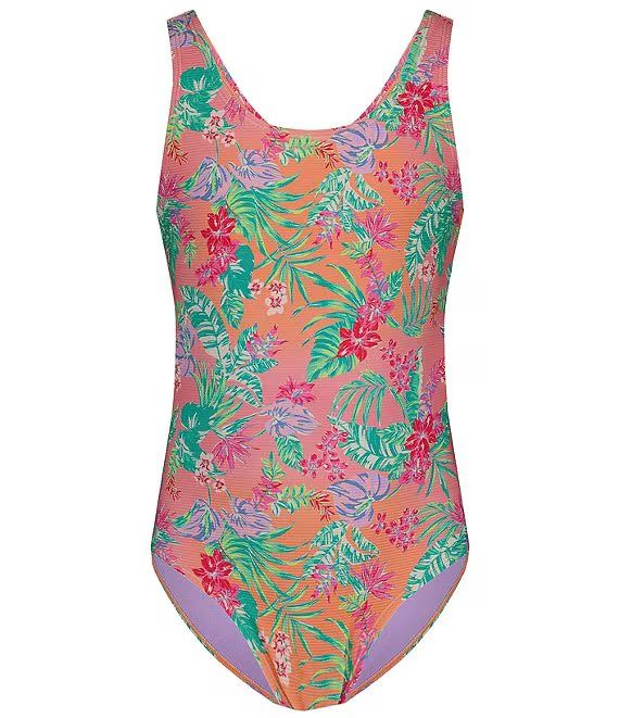 ROXY GIRLS COASTAL BREEZE ONE PIECE-PEACH PINK