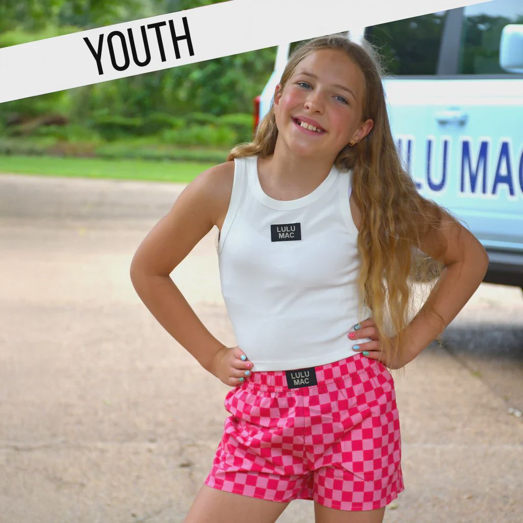 LULU MAC CHECK PINK/PINK KIDS SHORT