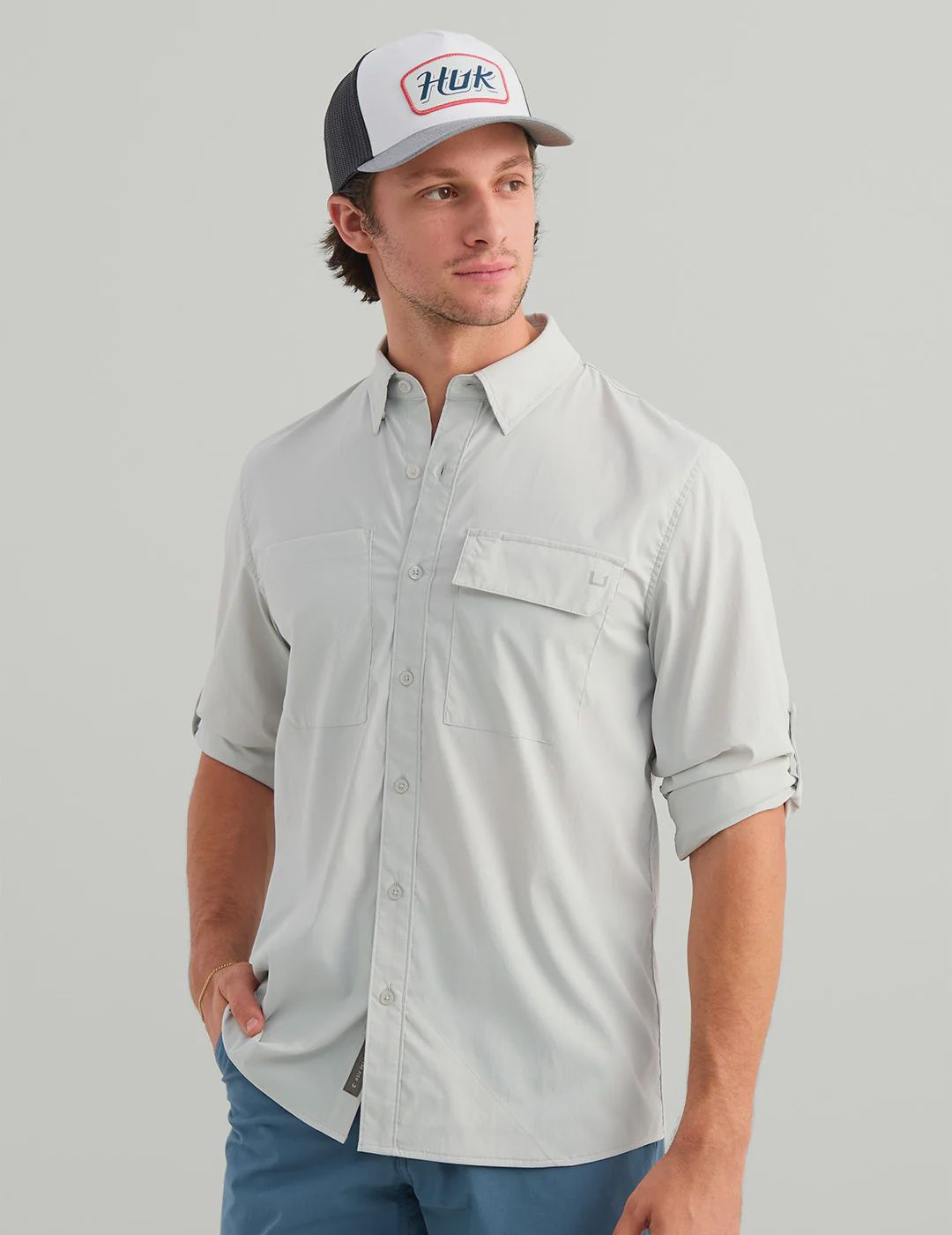 HUK ICON LS SHIRT-SEAGULL