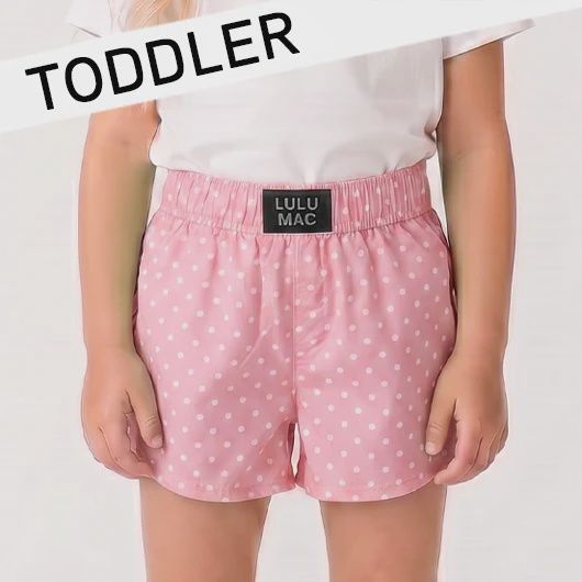 LULU MAC MINI POLKA DOT TODDLER SHORT-LIGHT PINK