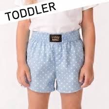 LULU MAC MINI POLKA DOT TODDLER SHORT-LIGHT BLUE