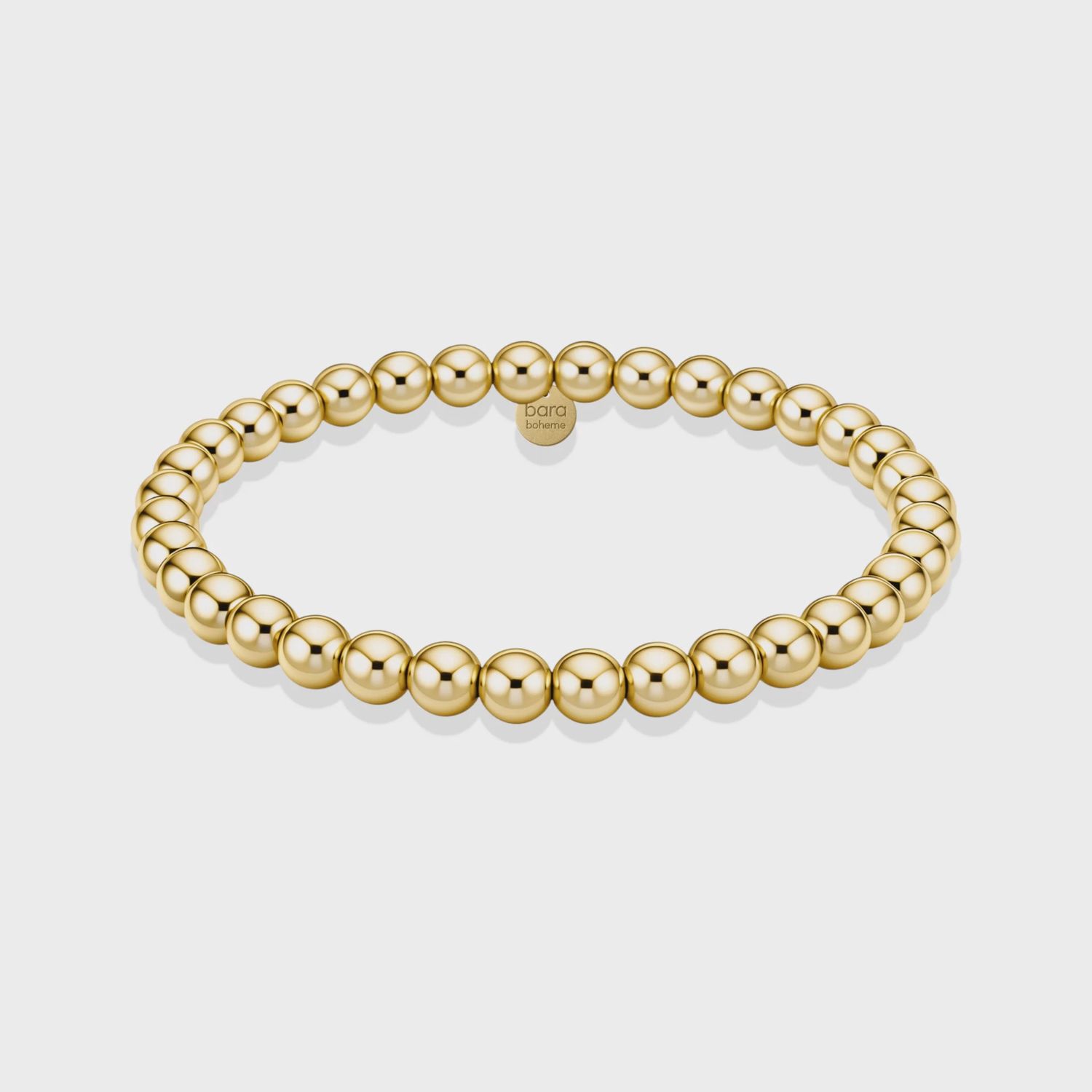 BARA BOHEME CLASSIC 5MM GOLD BEADS BRACELET 6.5”