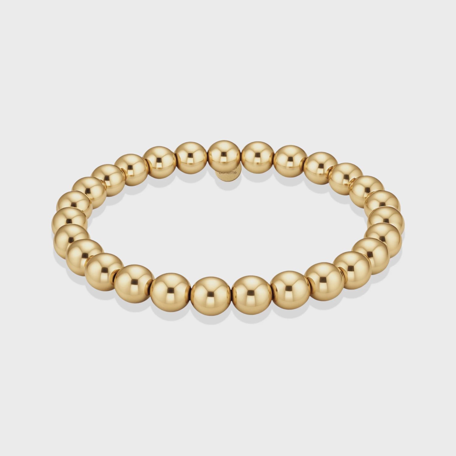 BARA BOHEME CLASSIC 7MM GOLD BEADS BRACELET 7”