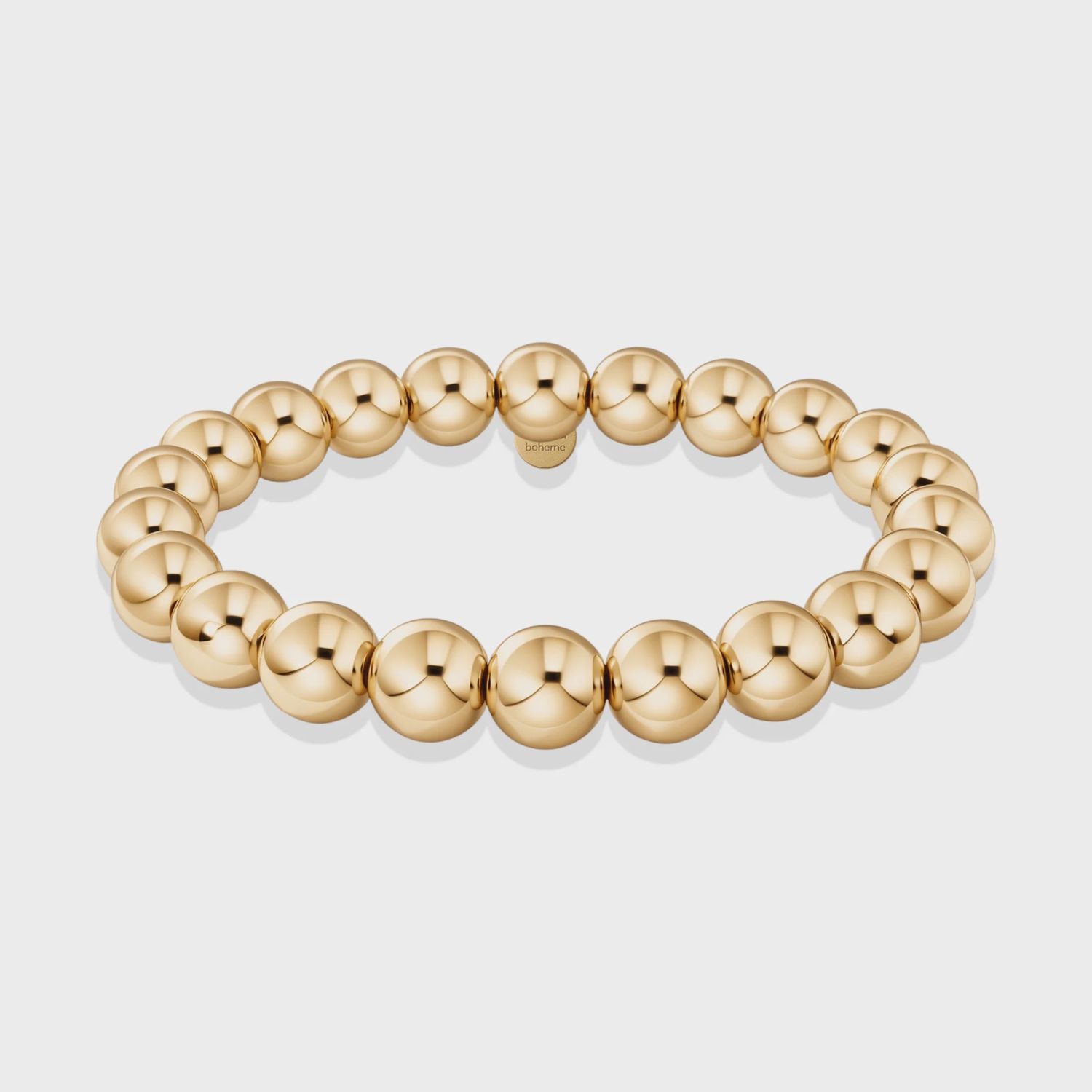 BARA BOHEME CLASSIC 8MM GOLD BEADS BRACELET 7”