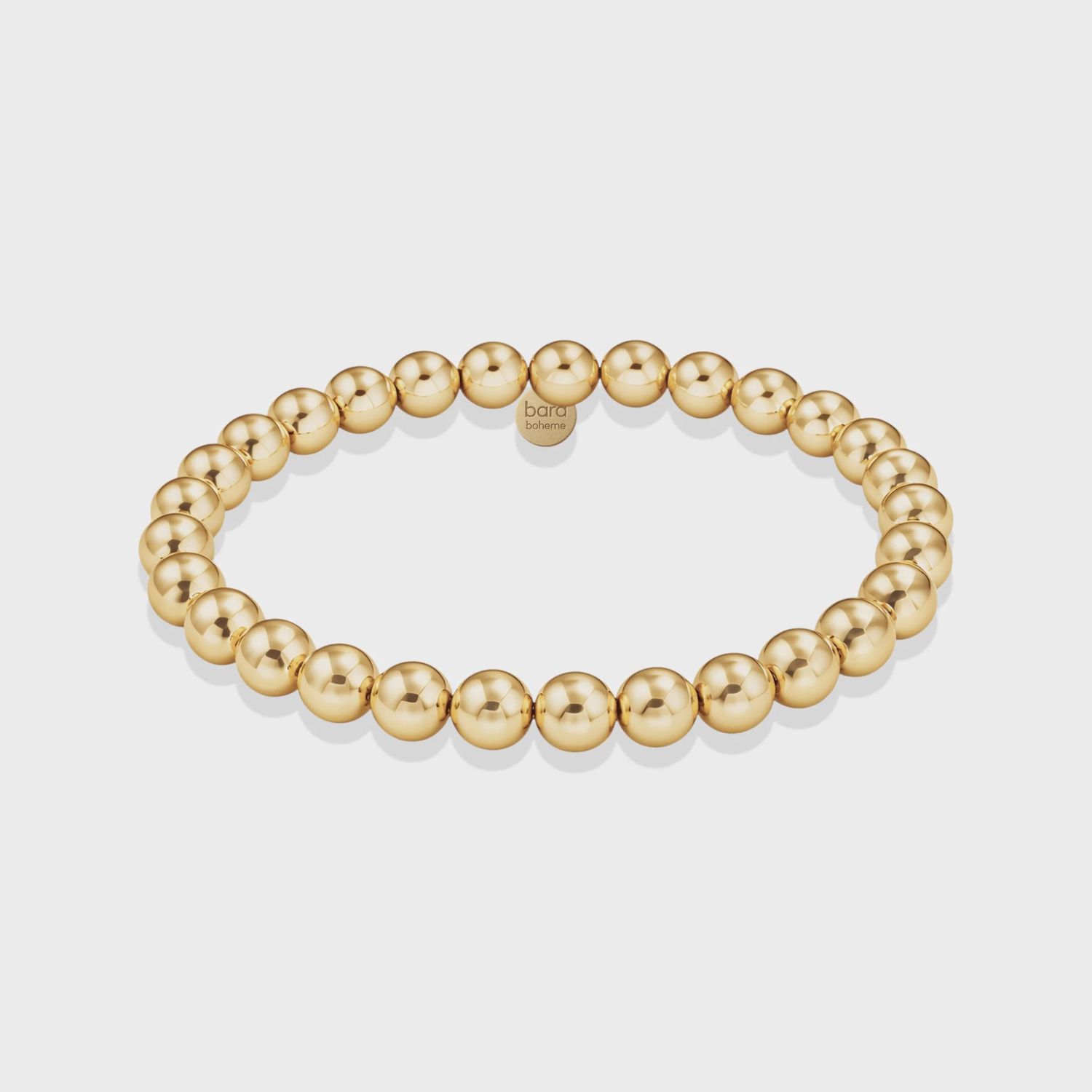 BARA BOHEME CLASSIC 6MM GOLD BEADS BRACELET 7”