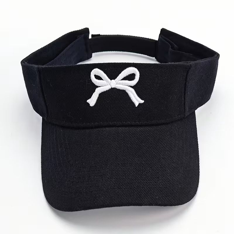 EMBROIDERED BOW VISOR-BLACK