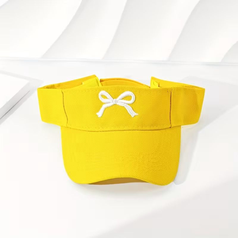 EMBROIDERED BOW VISOR-YELLOW