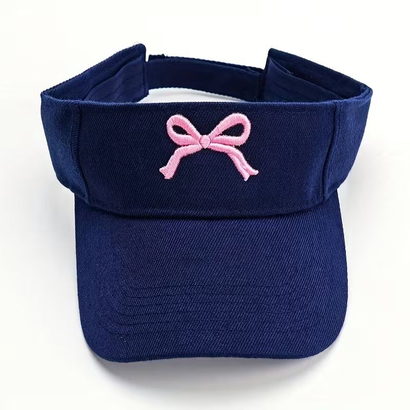 EMBROIDERED BOW VISOR-PURPLISH BLUE