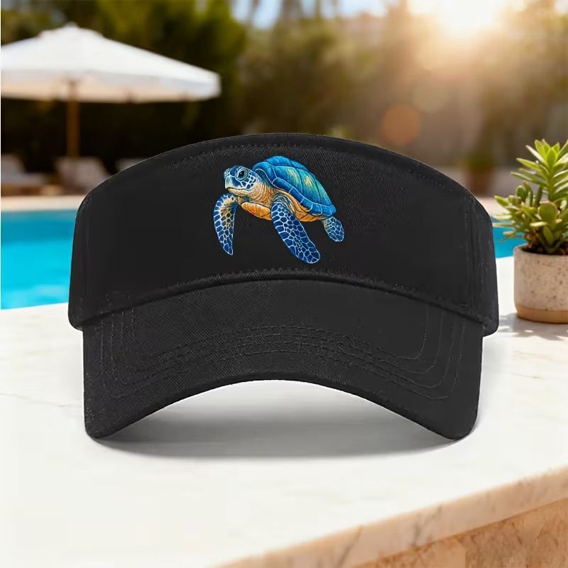 REALISTIC TURTLE PRINT VISOR- BLACK
