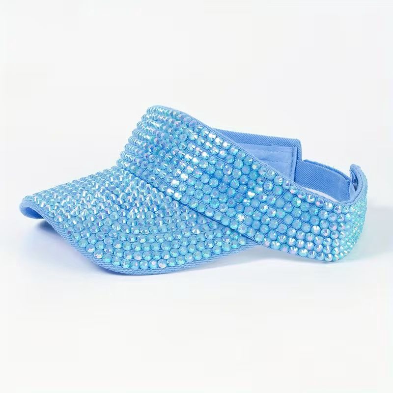 RHINESTONE VISOR-LIGHT BLUE