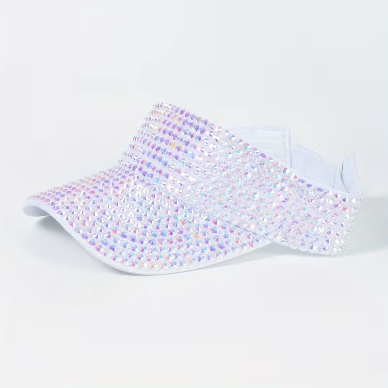 RHINESTONE VISOR-WHITE