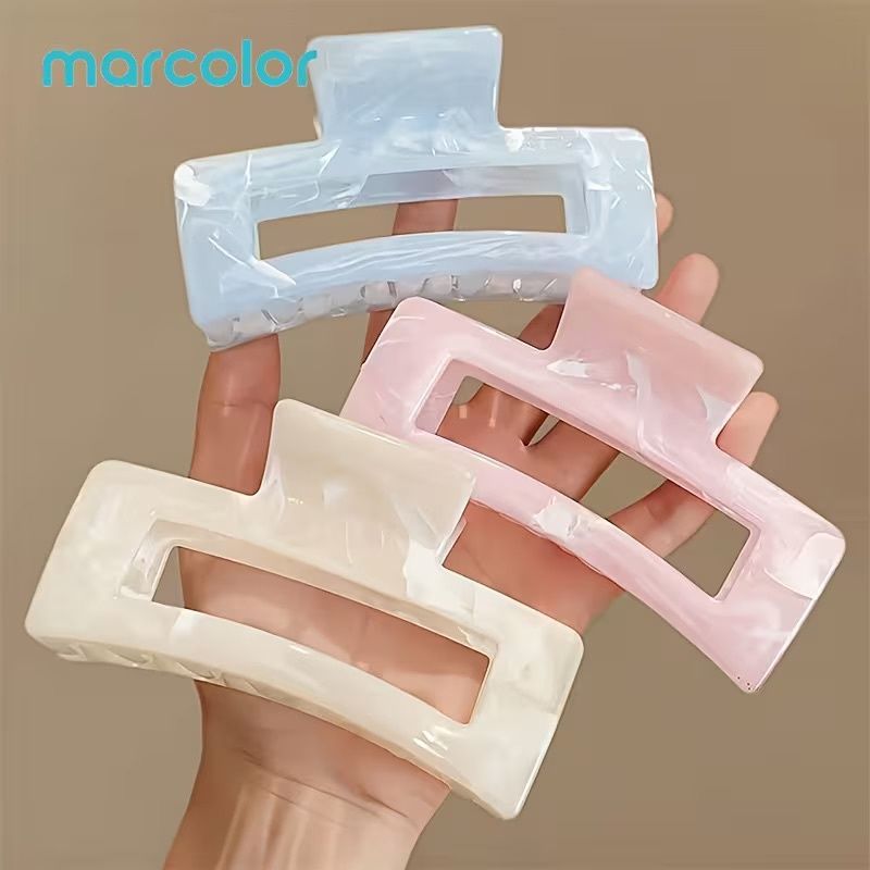 MARBLE PATTERN HAIR CLIP-ASSORTED COLORS
