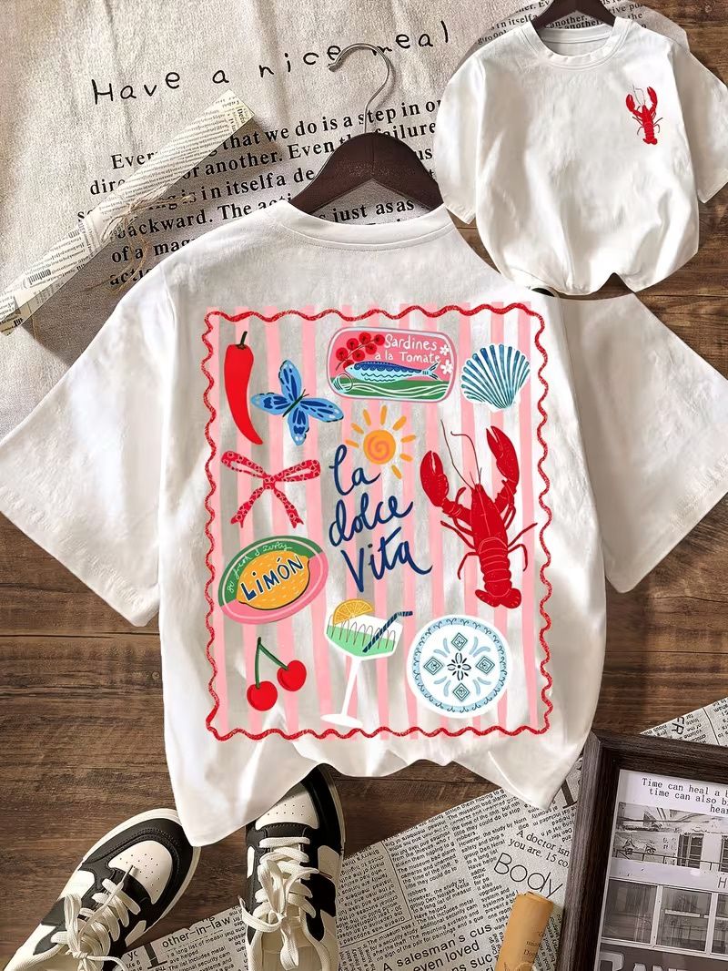LOBSTER LA DOLCE VITA TEE-WHITE
