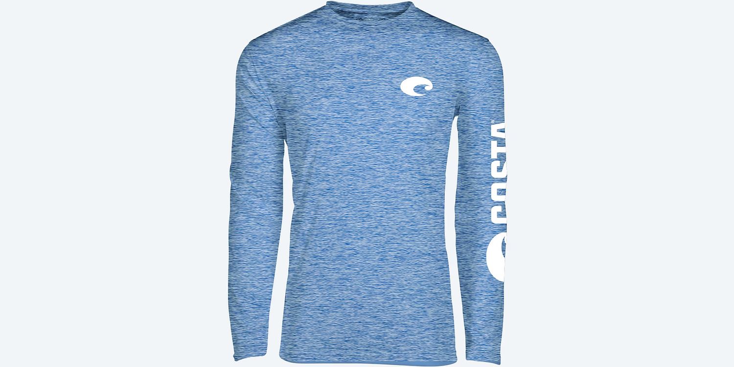 COSTA TECHNICAL CREW CATIONIC TEE-ROYAL BLUE HEATHER