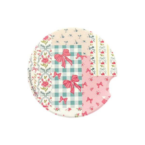 SIMPLY SOUTHERN SINGLE CAR COASTER-PATCHWORK BOWS