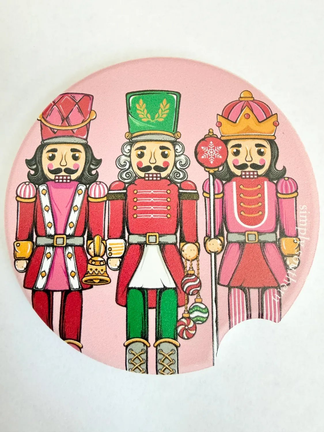 SIMPLY SOUTHERN HOLIDAY SINGLE CAR COASTER- PINK NUTCRACKER