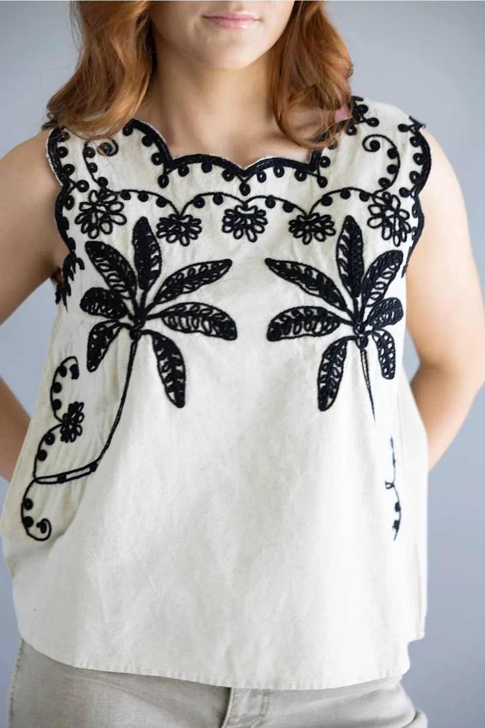 SIMPLY SOUTHERN PP-0126-TOP-EMB-LINEN