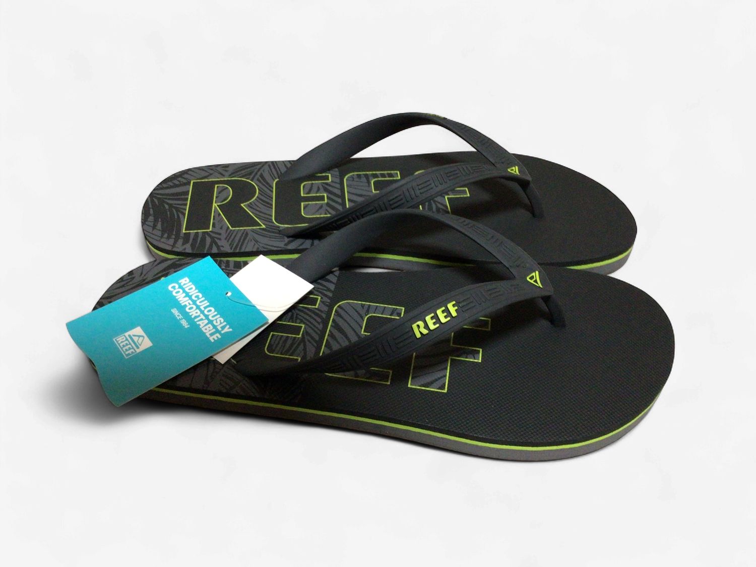 REEF SEASIDE PRINTS -BLACK/GREY PALM