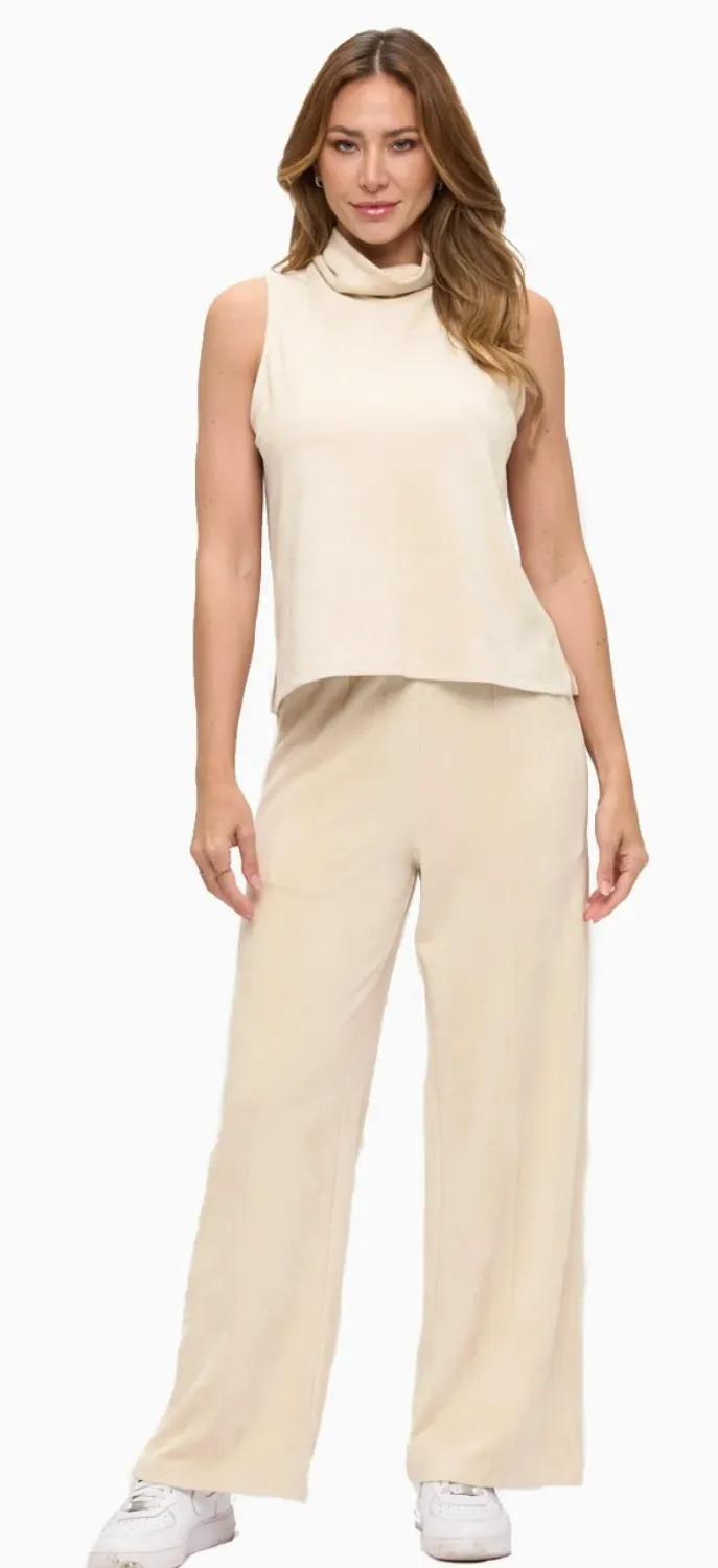 ARYEH ROMY CHIC SUEDE-LIKE TWO PIECE SET