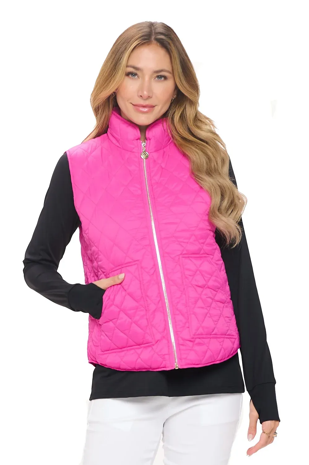 ARYEH GRACE PUFFY VEST-H. PINK