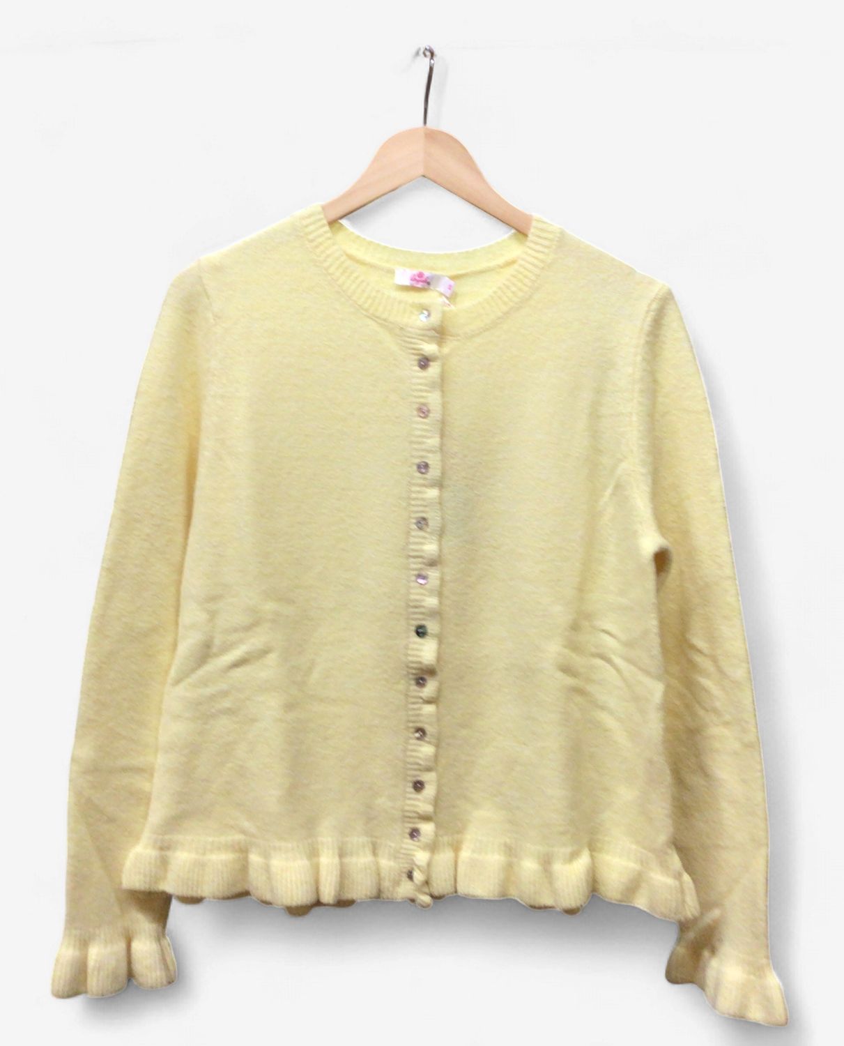 ARYEH RUFFLE KNIT CARDIGAN- L. YELLOW