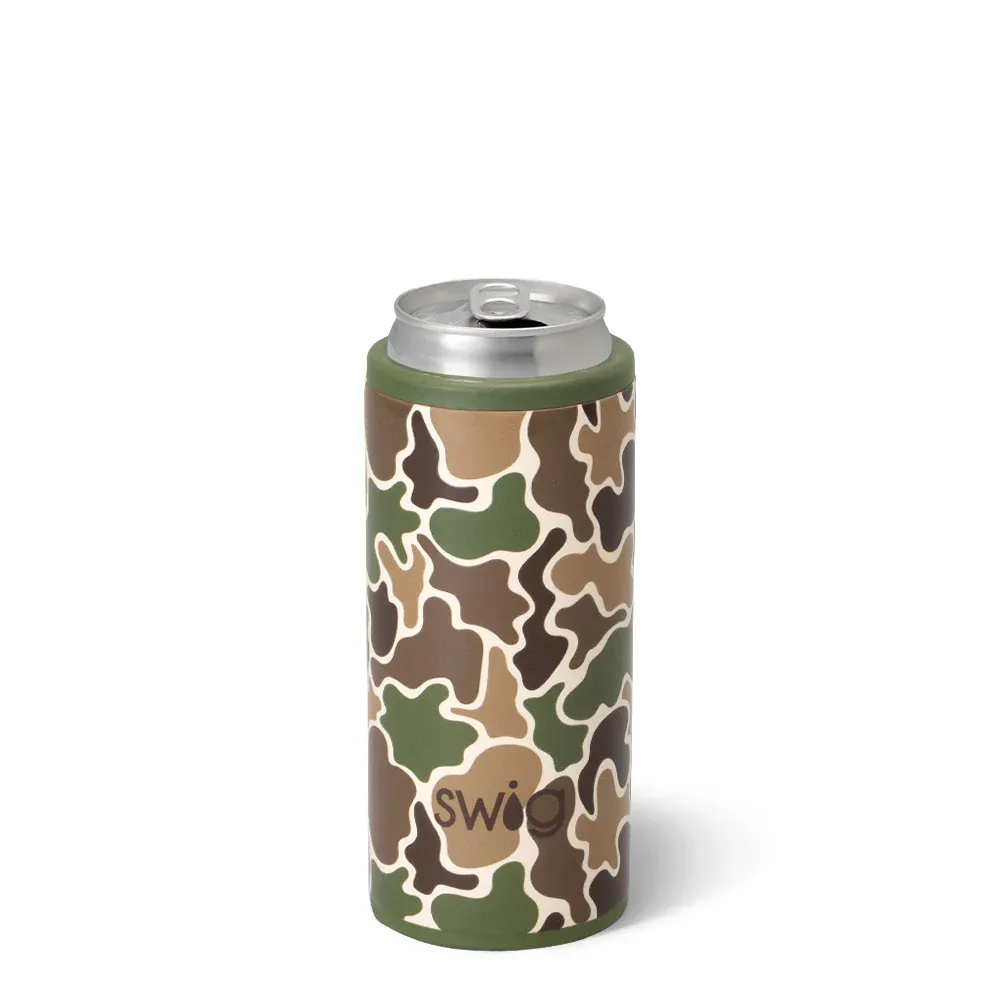 SWIG LIFE HUNTING CAMO SKINNY CAN COOLER 12OZ
