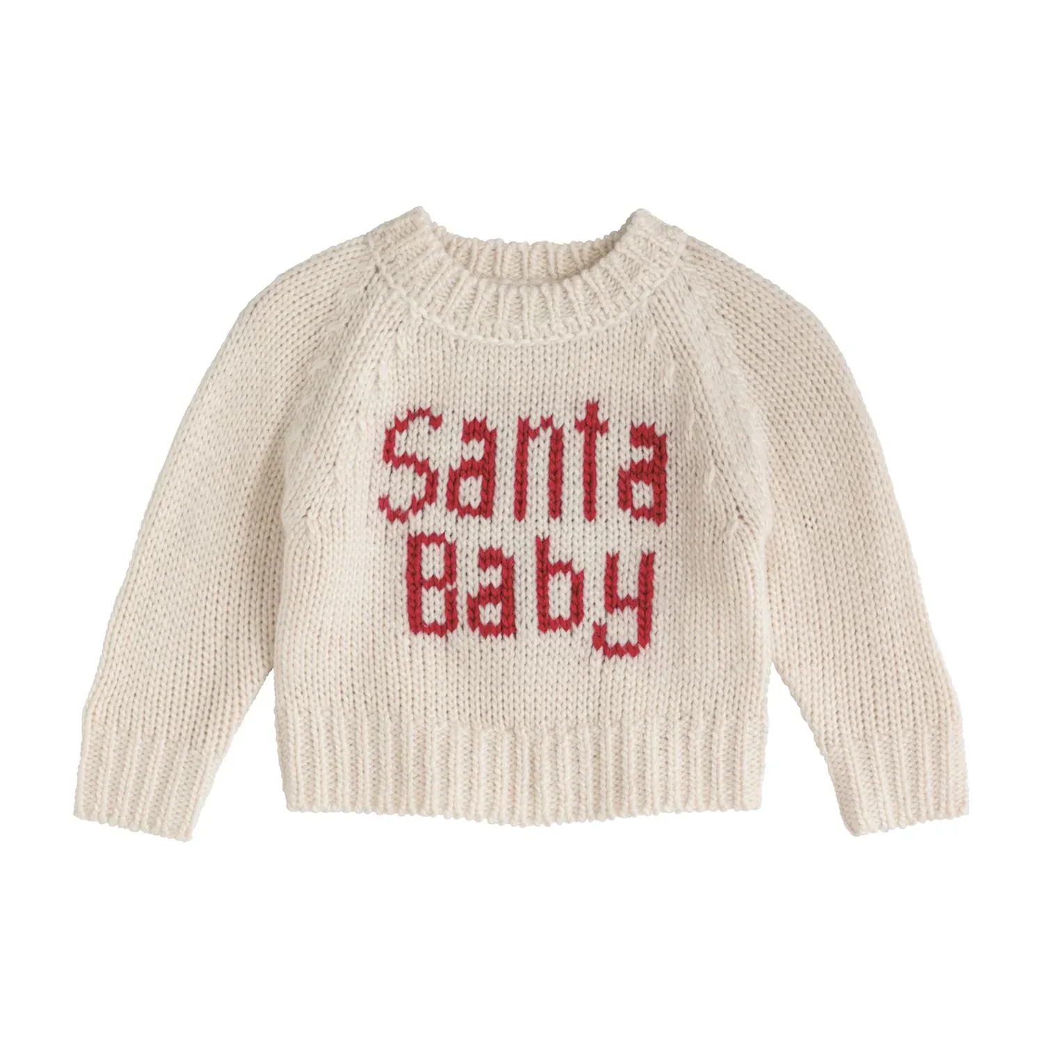MUD PIE SANTA BABY CREW NECK SWEATER-IVORY