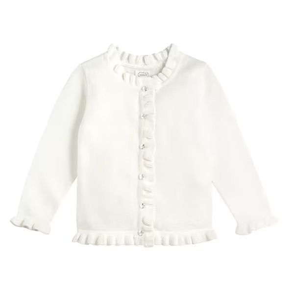 MUD PIE RUFFLE CARDIGAN-IVORY