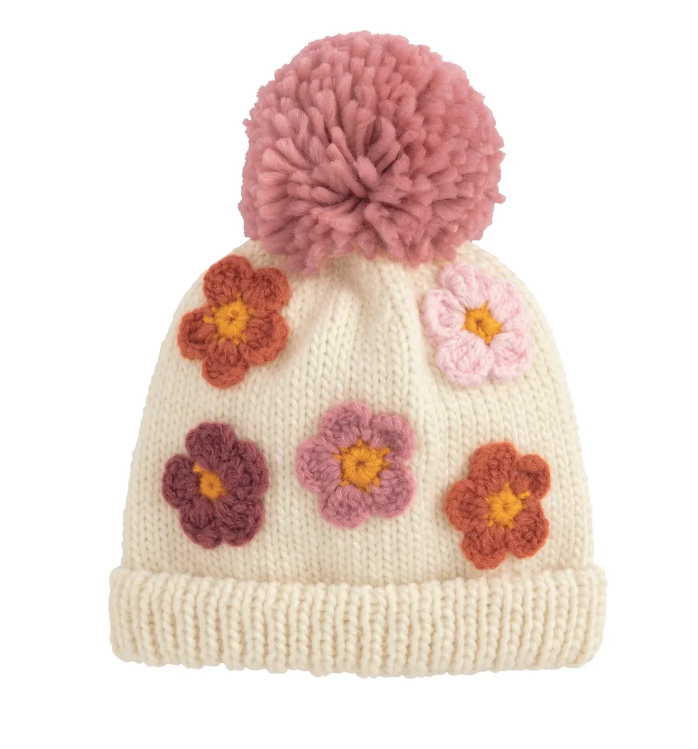 MUD PIE FLOWER GIRL CHUNKY KNIT HAT