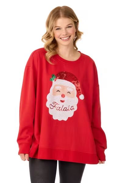 MUD PIE SANTA SPARKLE SWEATSHIRT (O/S)
