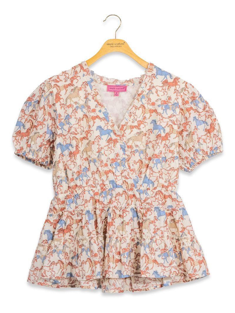 SIMPLY SOUTHERN PP-0226-PEPLUM-HORSE
