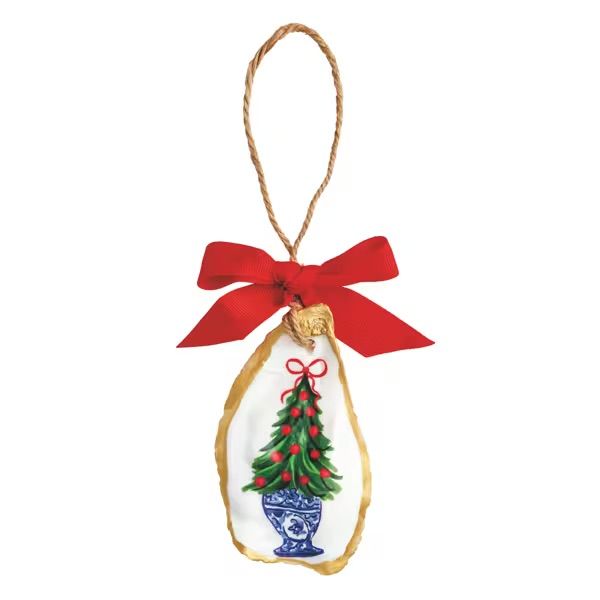 MUD PIE TREE PAINTED OYSTER ORNAMENT